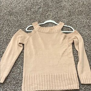Knitted off shoulder sweater